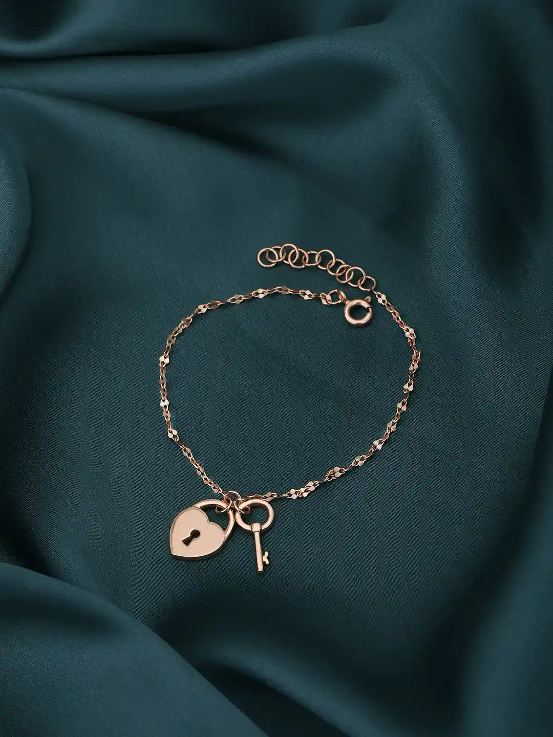 Buy Carlton London 18kt Rose Gold Plated Lock and Key Charm