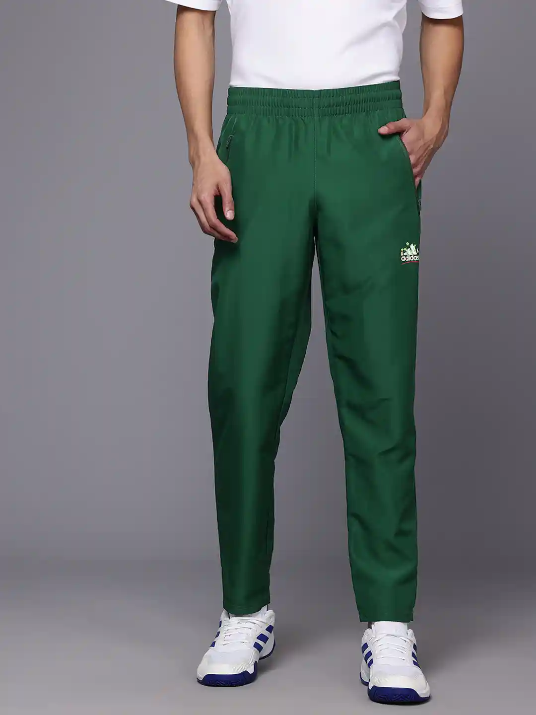 Adidas Printed Track Pants Men Printed Polyester Regular Fit Men's