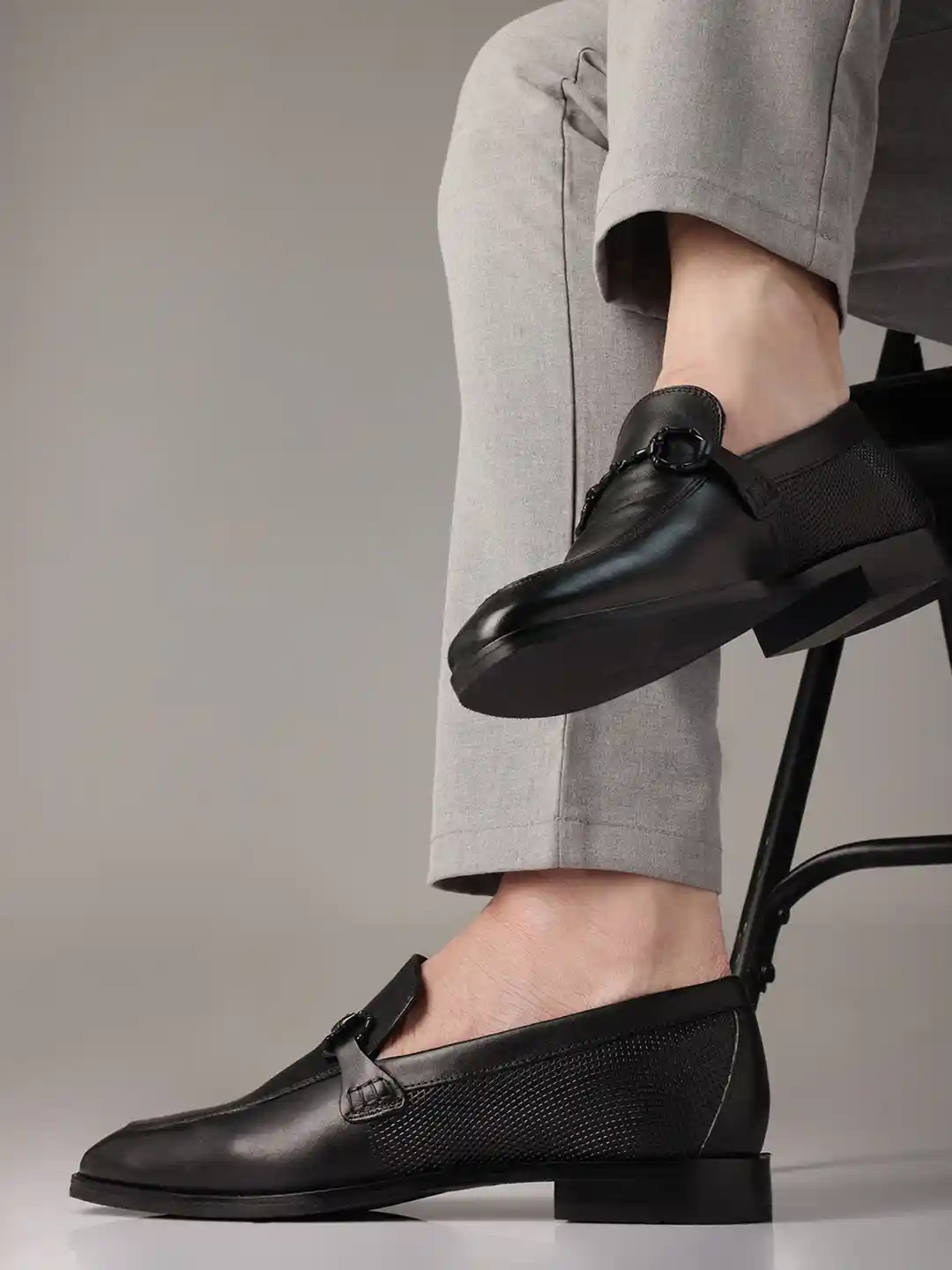 RARE RABBIT Men Solid Leather Formal Slip On Shoes