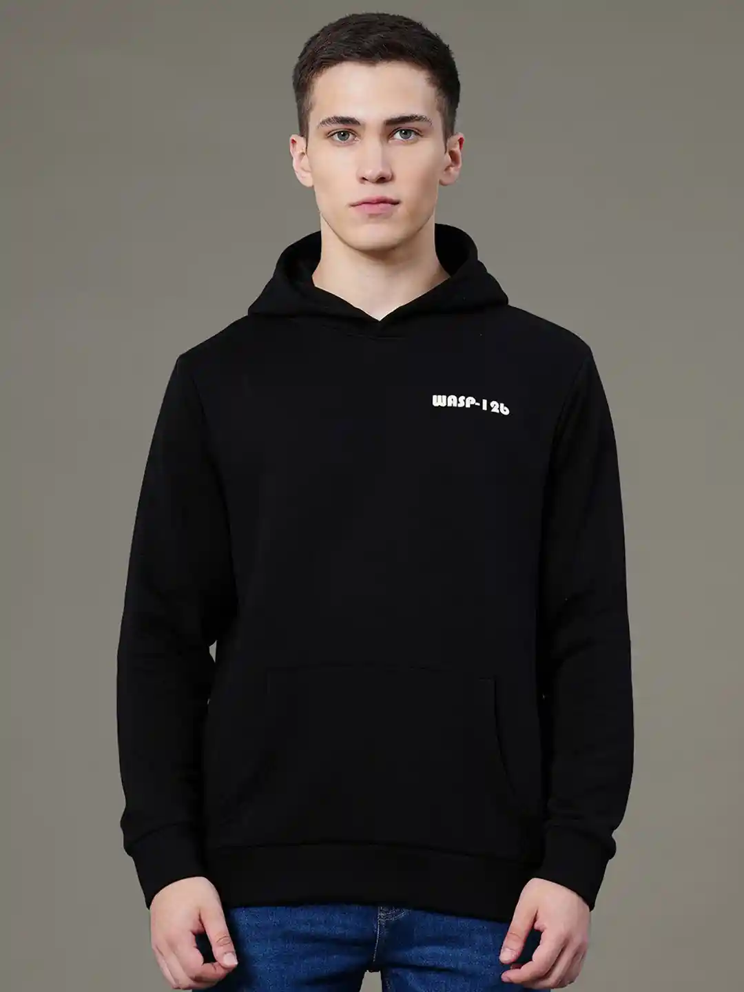 Red Tape Men Graphic Print Fleece Baggy Fit Hoodie