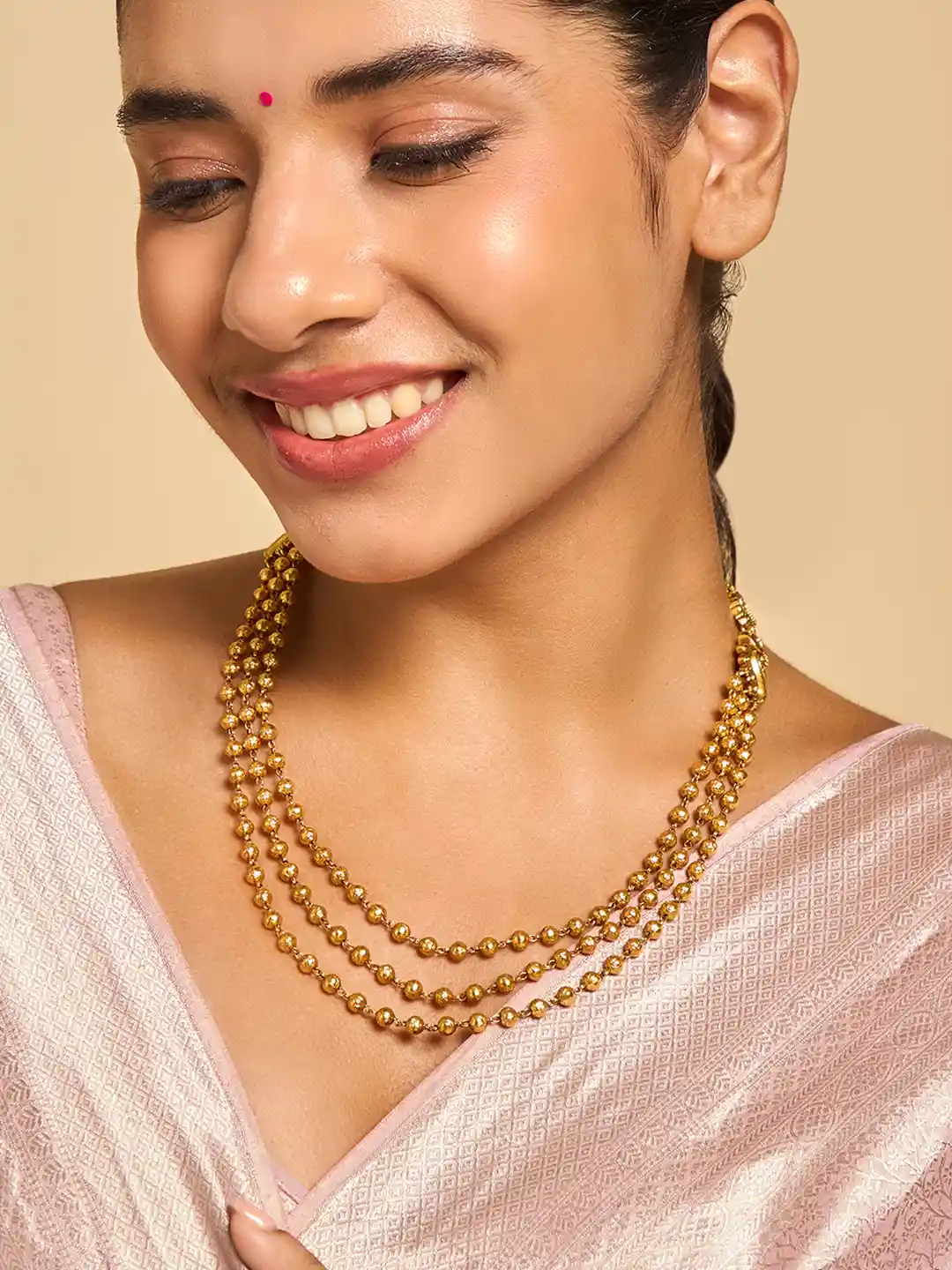 Silver Temple Necklace Kushal's Pearl Set Kushal's Fashion