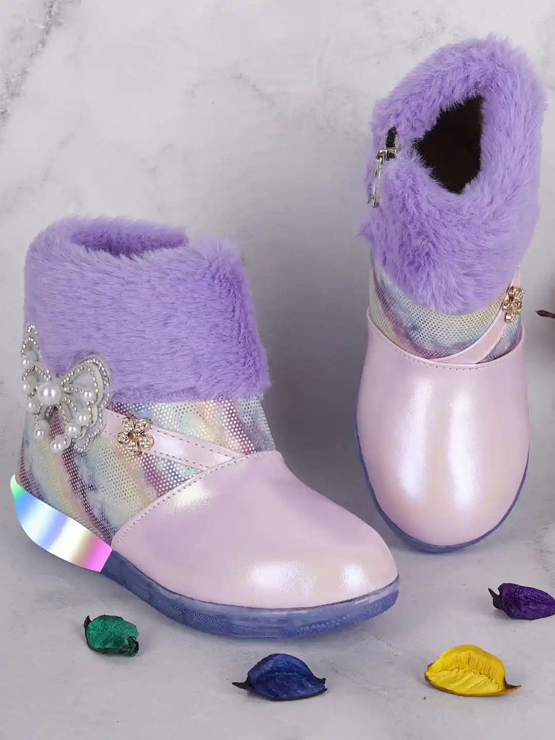 Buy BAESD Girls Embellished Side Zip High Ankle Winter Boots