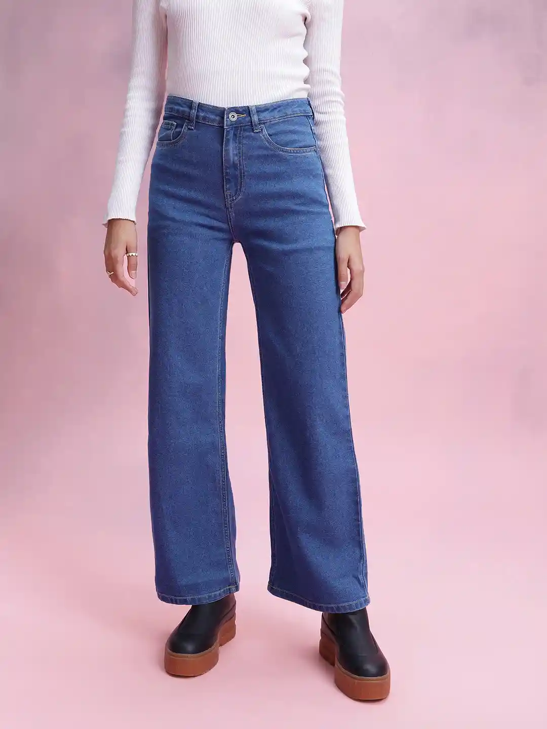 DressBerry Women High-Rise Stretchable Flared Jeans