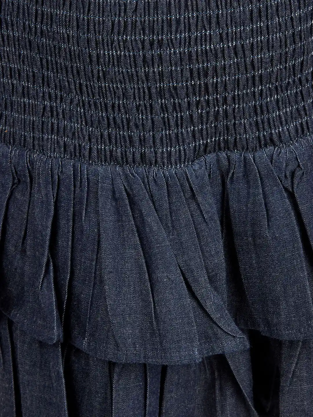 Buy Olele Girls Cotton Denim Smocked Mini Skirt with Safety Pant