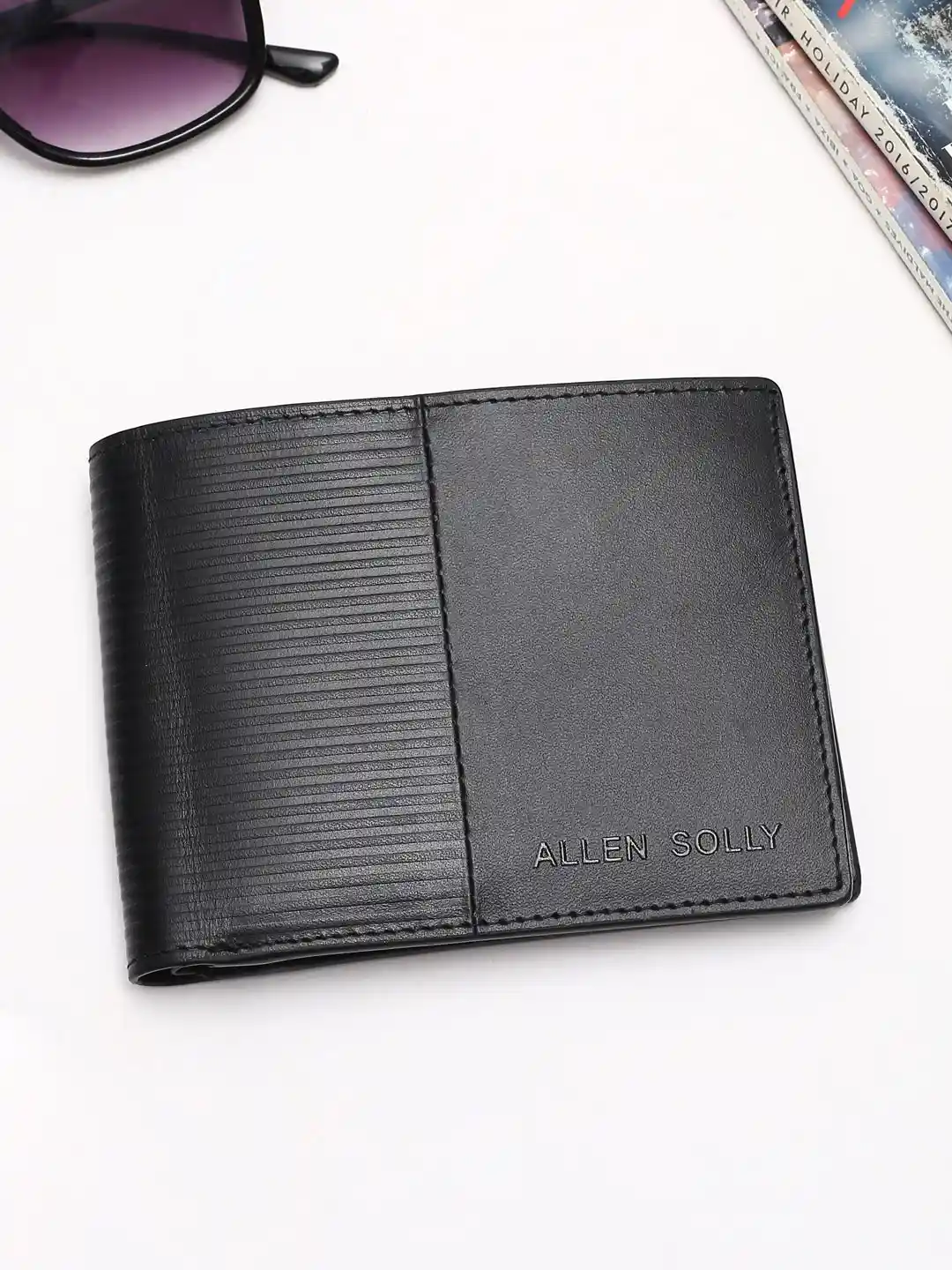 Buy Allen Solly Men Textured Leather Two Fold Wallet Wallets for