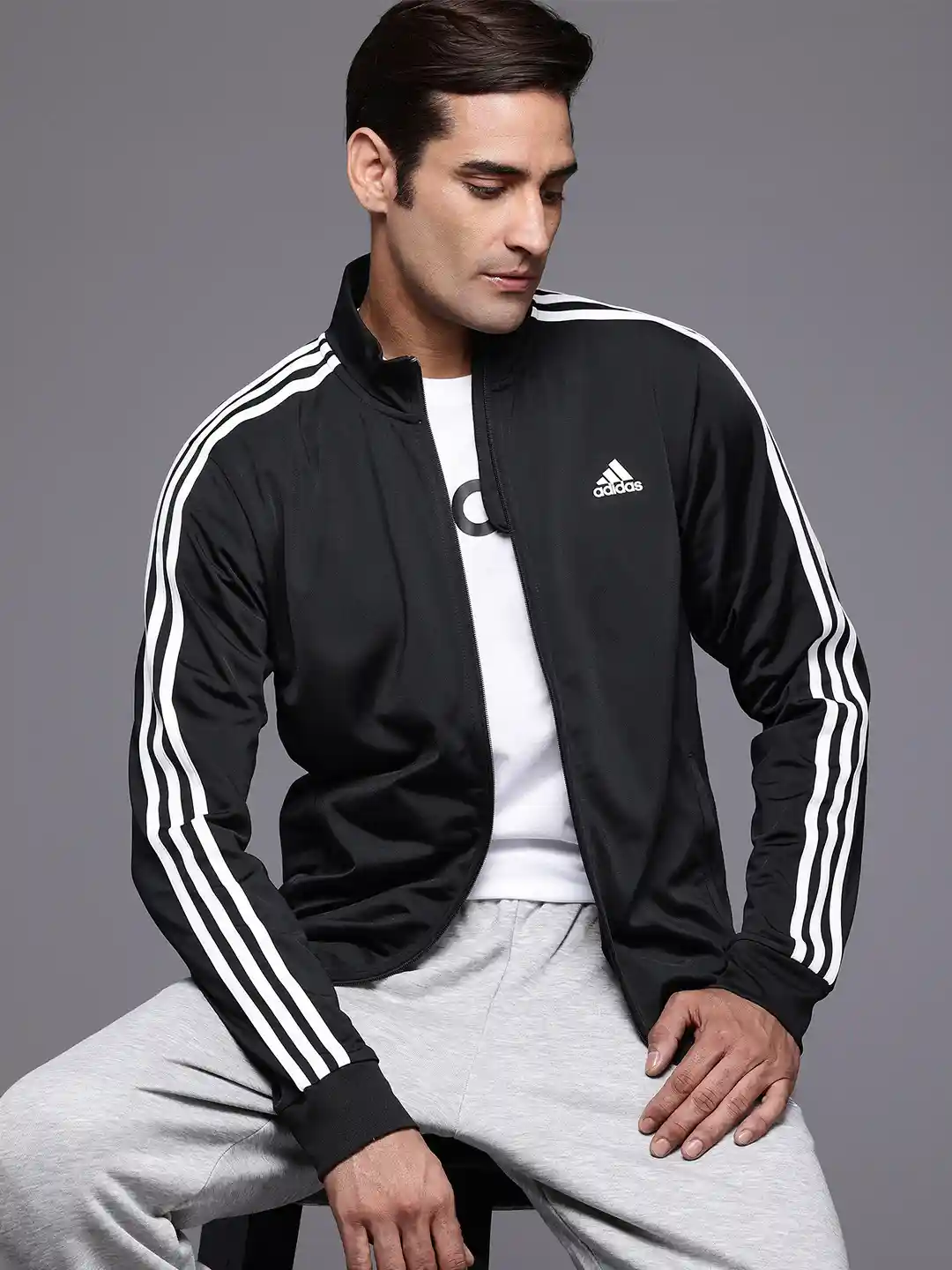 mens adidas 3 stripe jacket