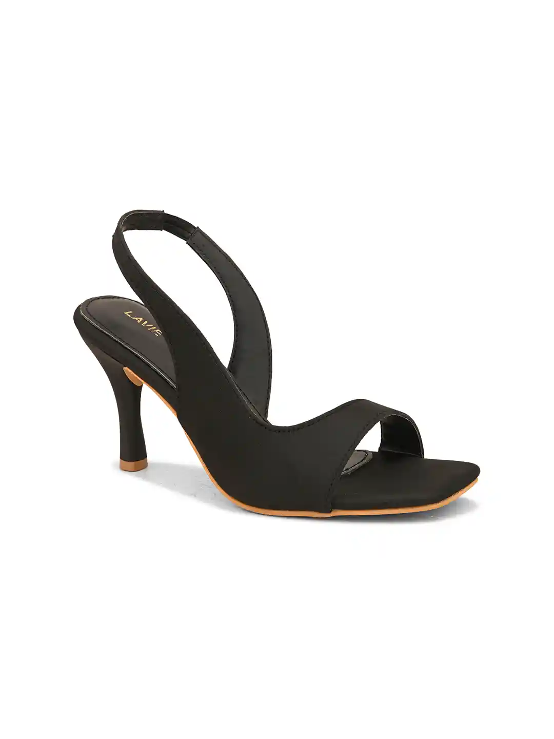 Buy Lavie Women Black Satin Open Toe pointed heels Heels for