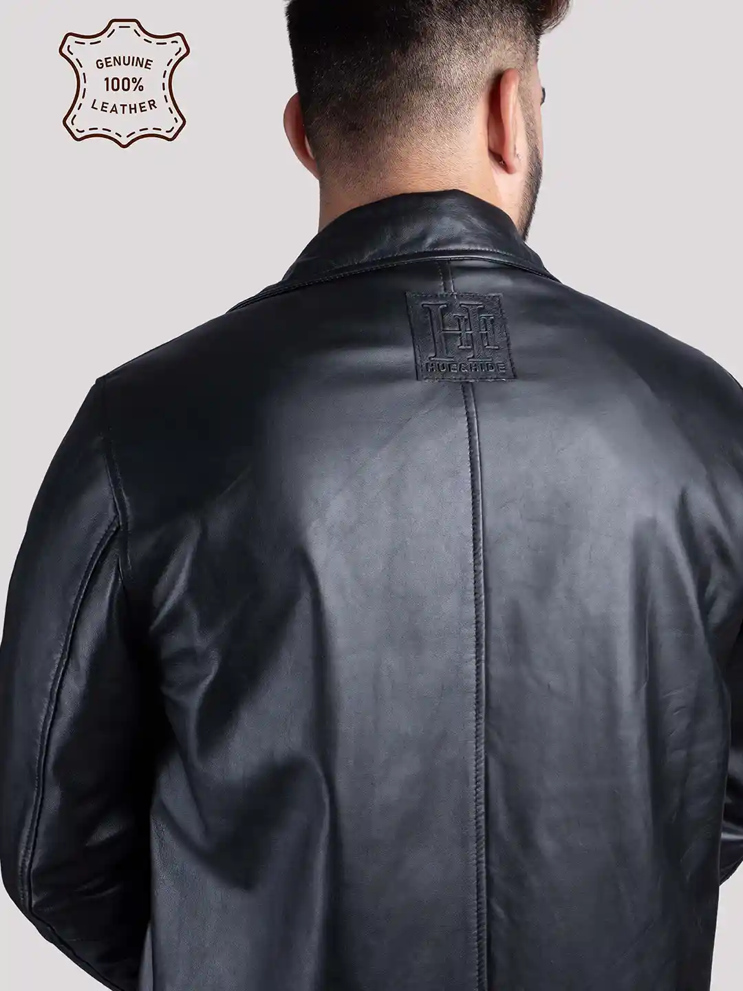 Buy HUE HIDE Men Genuine Longline Leather Jacket Jackets for