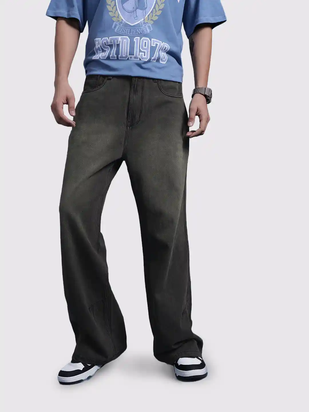 Wide Leg Men's Boot Cut Relaxed Fit Jeans Men's High Rise