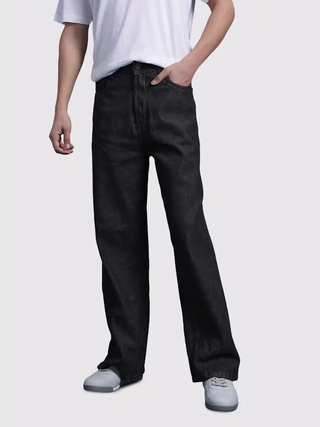 The Roadster Life Men Pure Cotton Loose Bootcut Jeans