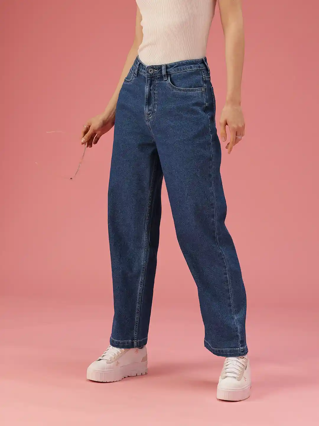 Buy DressBerry Women Straight Fit High-Rise Stretchable Jeans