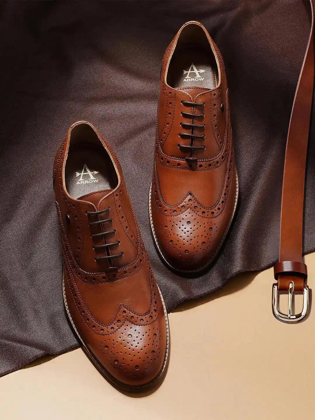 Leather Shoes British Shoes Homme Khadims Men Brown Solid Leather