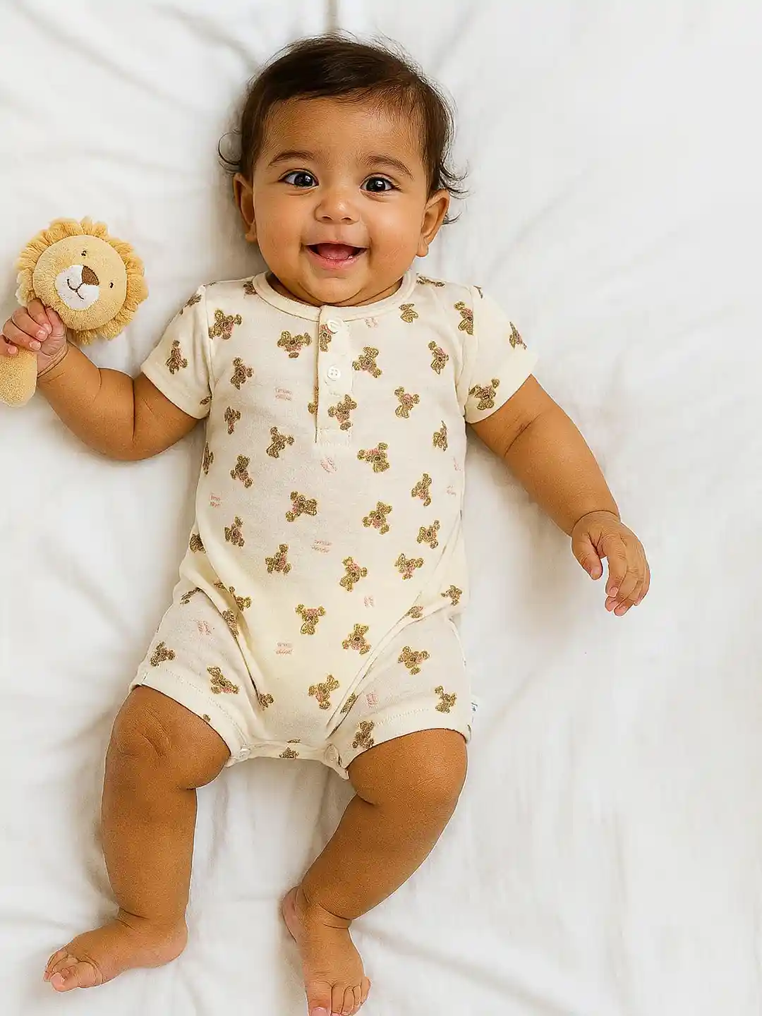 Buy MeeMee Baby Conversational Printed Cotton Interlock Romper