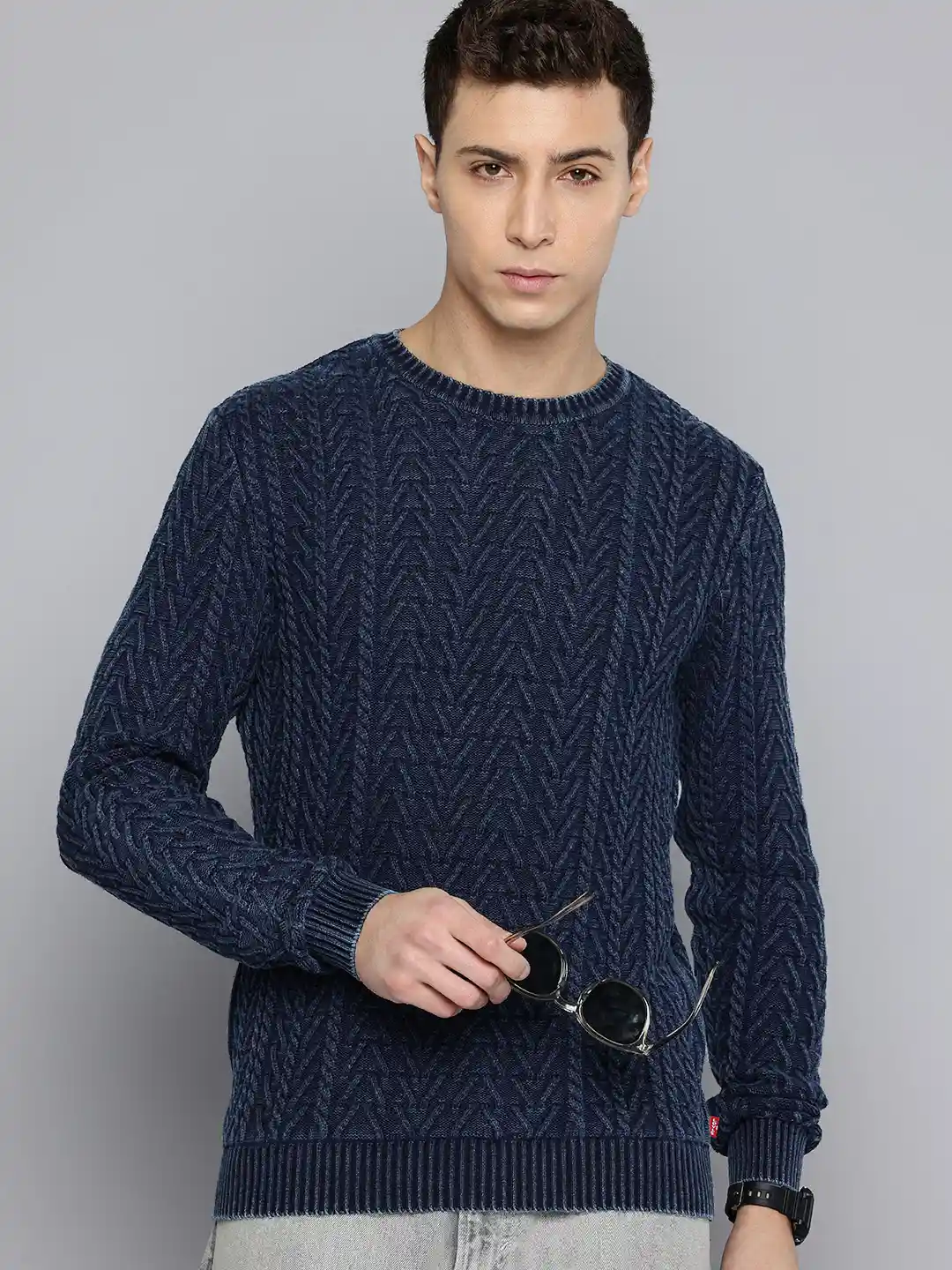 Buy Levis Pure Cotton Cable Knit Pullover Sweaters Sweaters for
