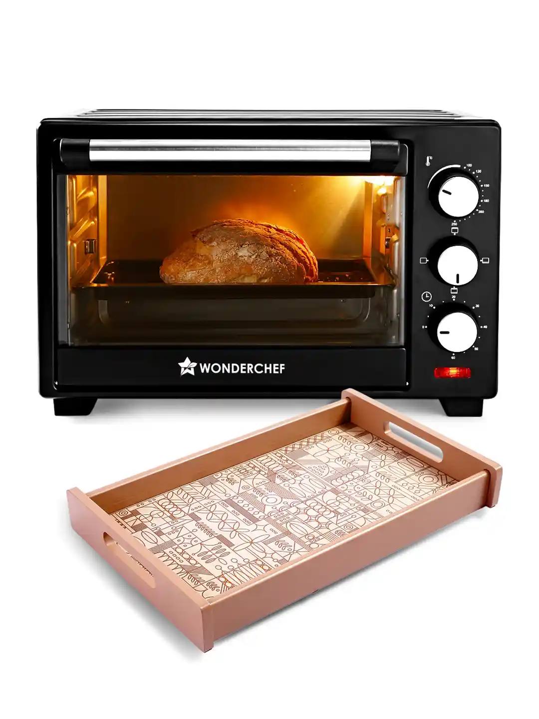 Buy Wonderchef Black Oven Toaster Grill Wooden Tray -19L Oven