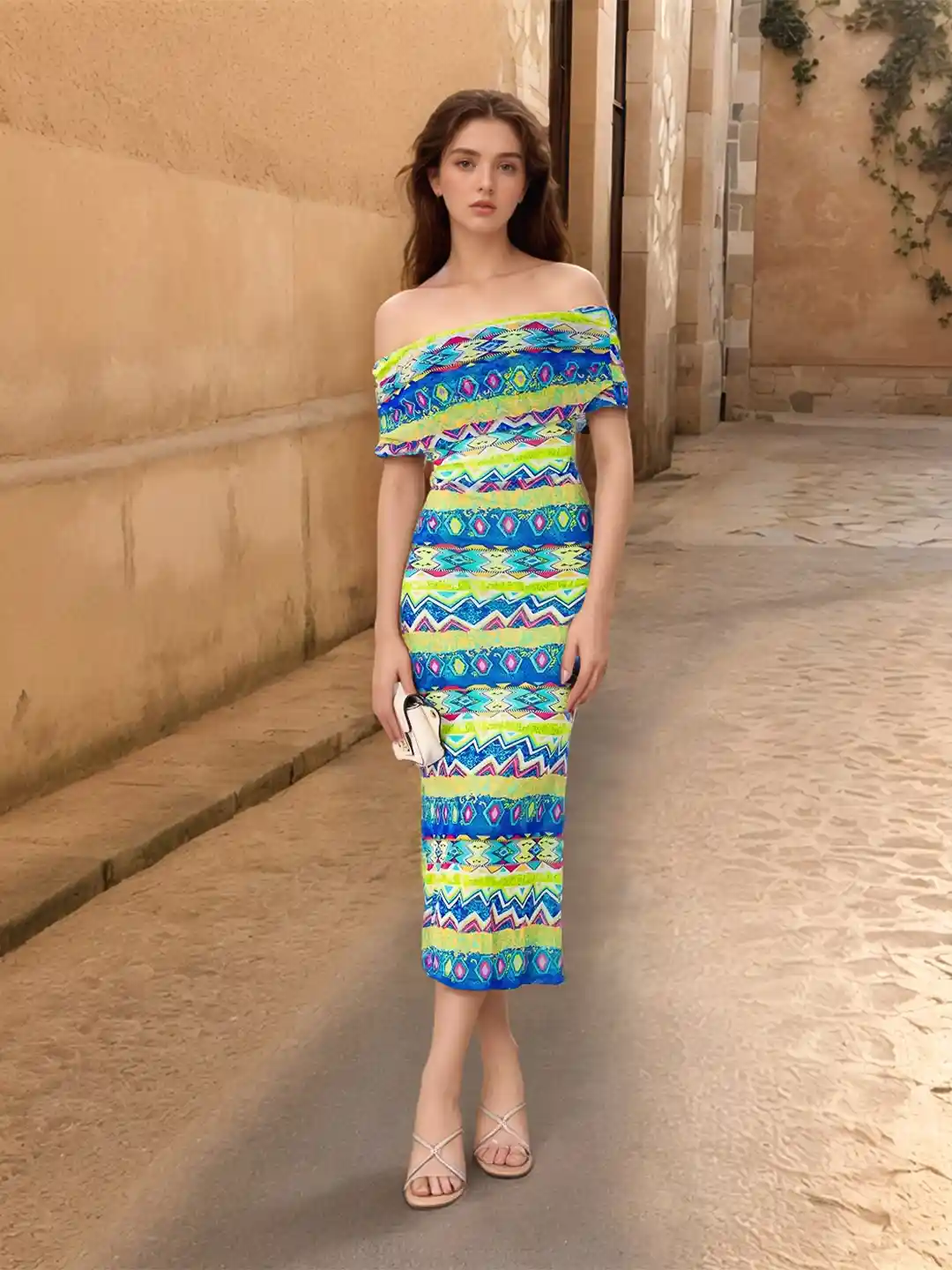 Buy Stylecast X Hersheinbox Printed Off-Shoulder Bandeau Midi