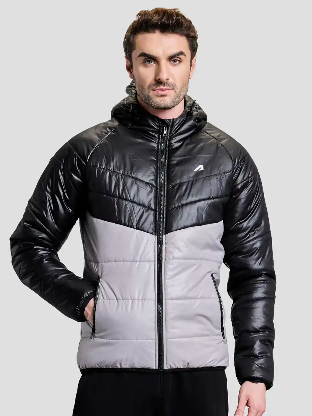 BOLDFIT Men Hooded Colourblocked Casual Puffer Jacket