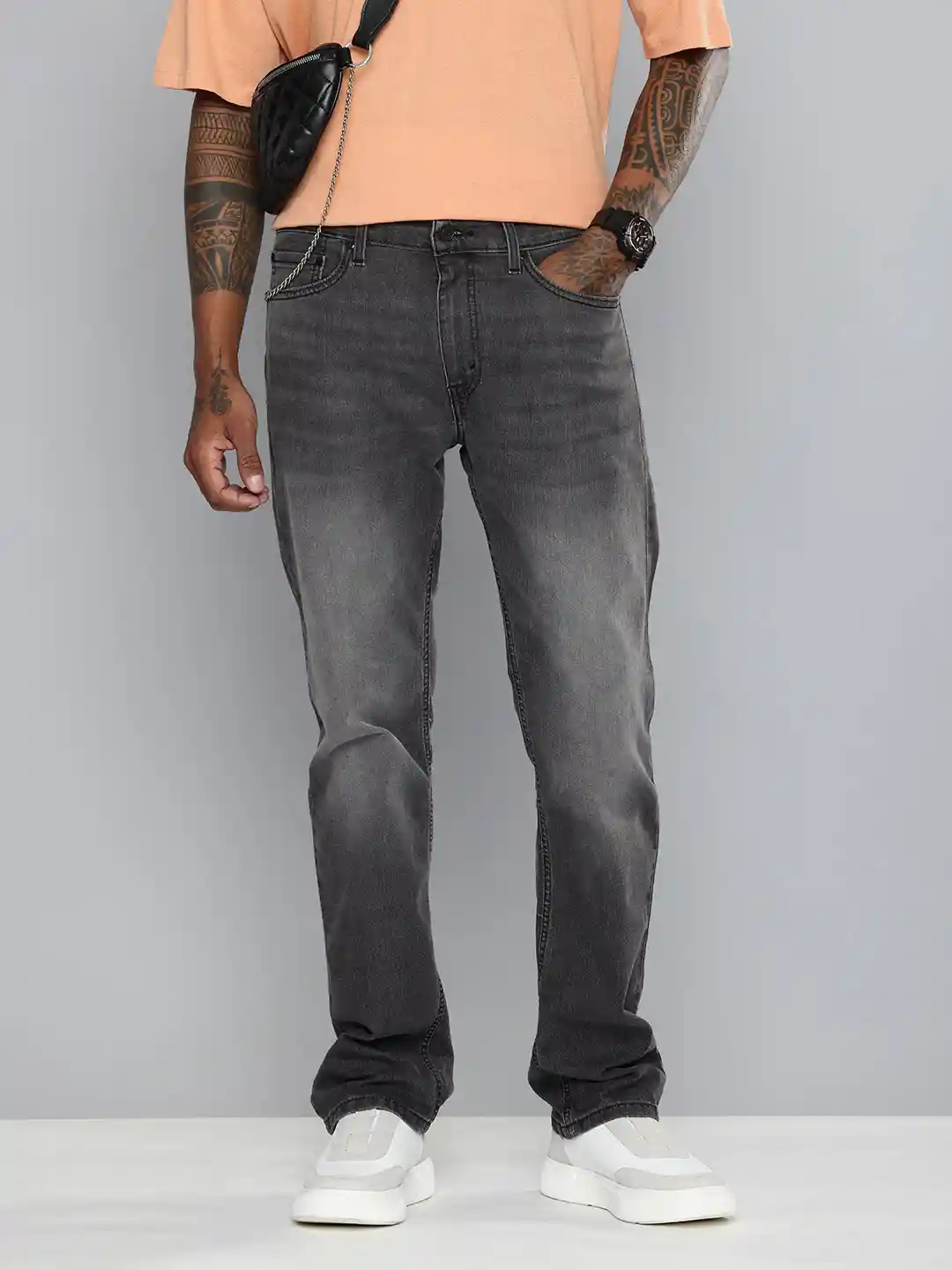 Buy Levis Men 513 Slim Straight Fit Heavy Fade Stretchable Jeans