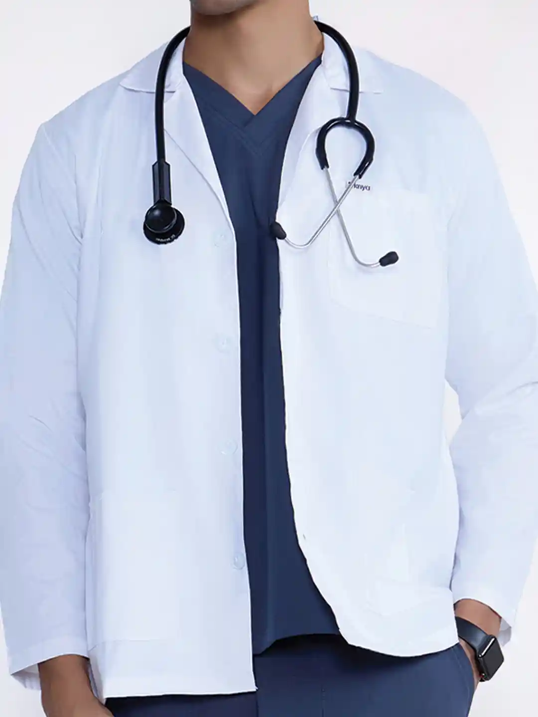 Buy KNYA Men Medical Long Sleeve Short Lab Coat Apron Coats for