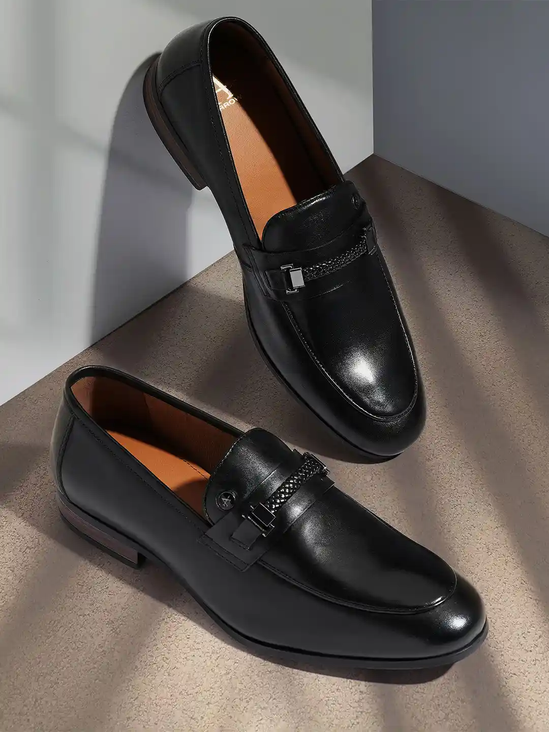 Arrow Men Leather Round Toe Formal Loafers