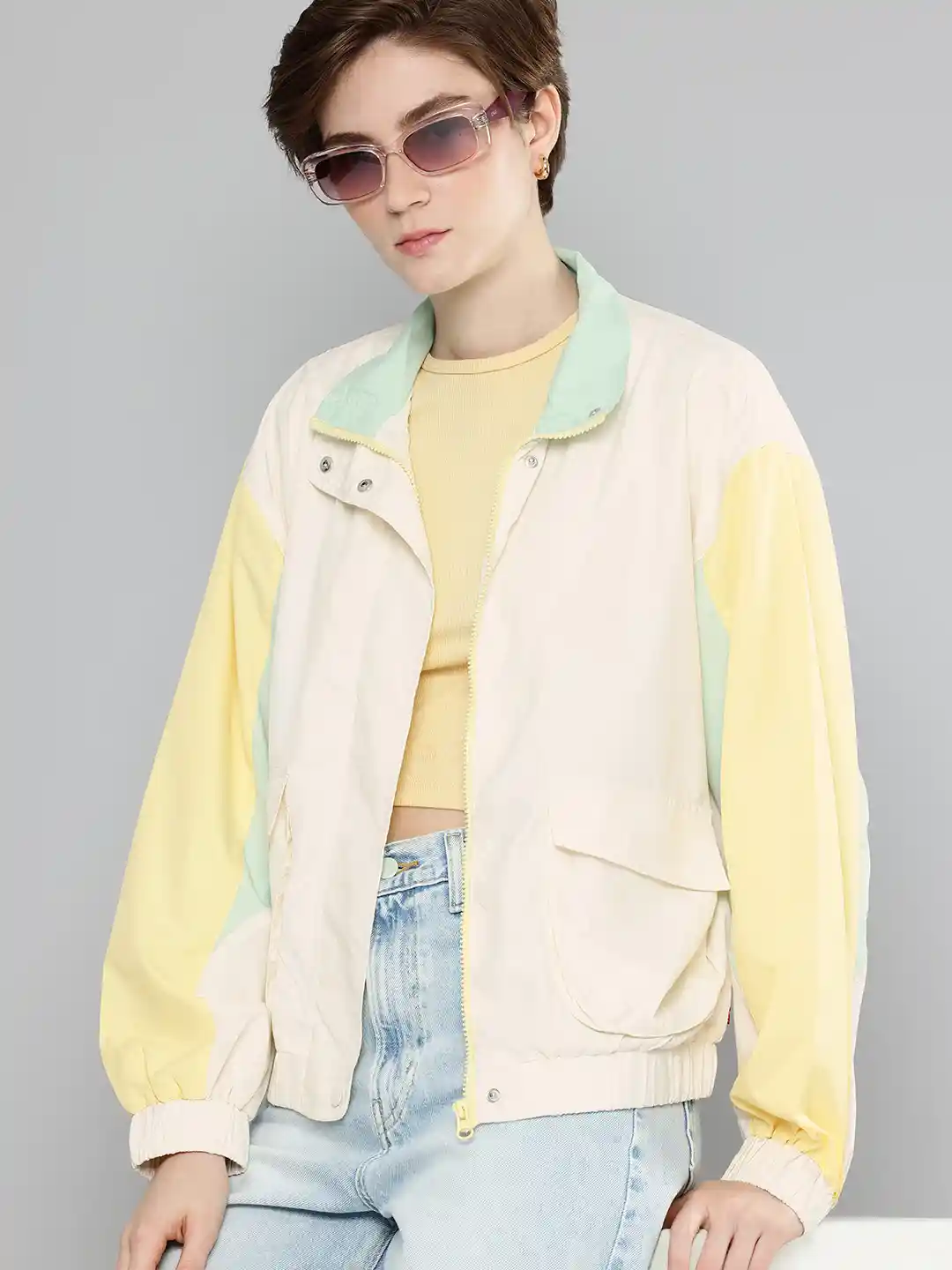 Buy Levis Colourblocked Relaxed Fit Bomber Jacket - Jackets for