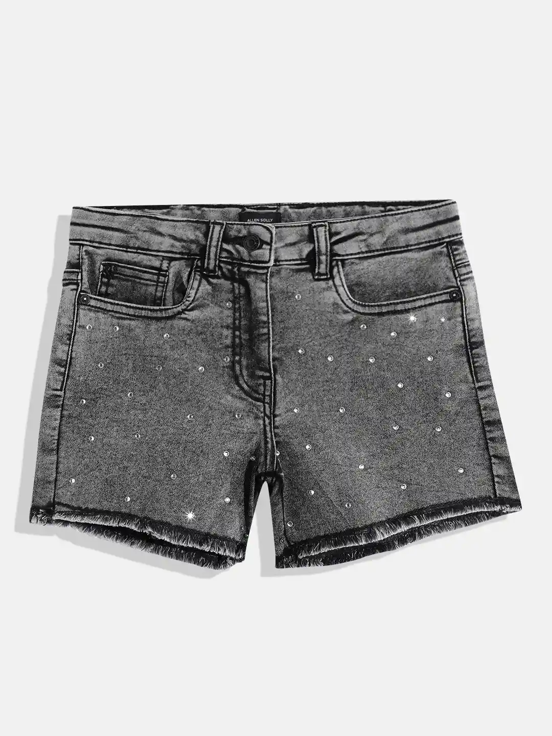 Buy Allen Solly Junior Girls Embellished Denim Shorts Shorts for