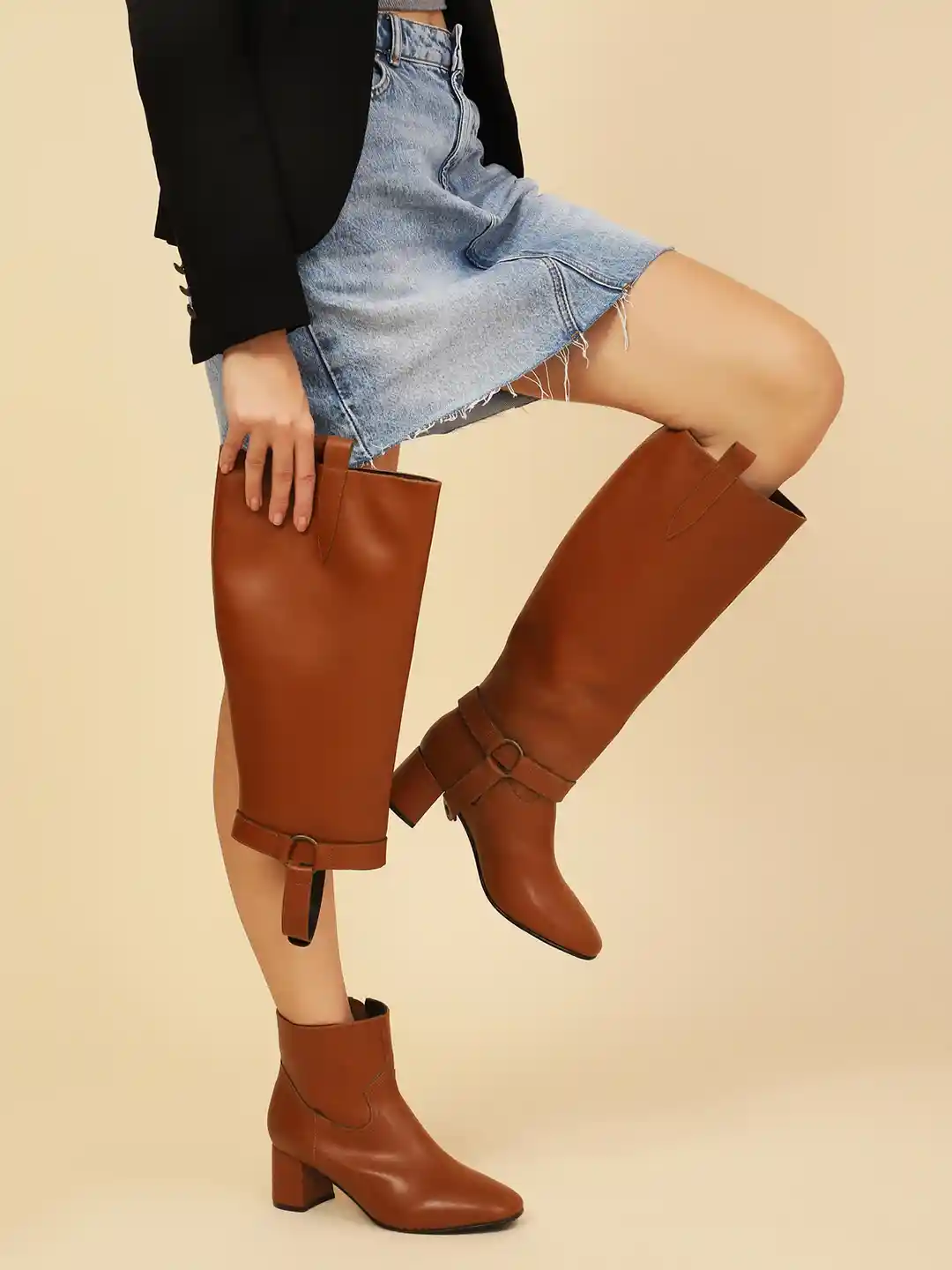 Winter Boots Womens Leather Pull On Boots Schuh Damari Leather