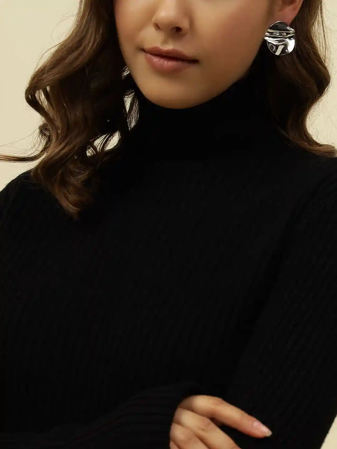 Buy Beatnik Women Turtleneck Long Thumb Hole Sleeves Pullover