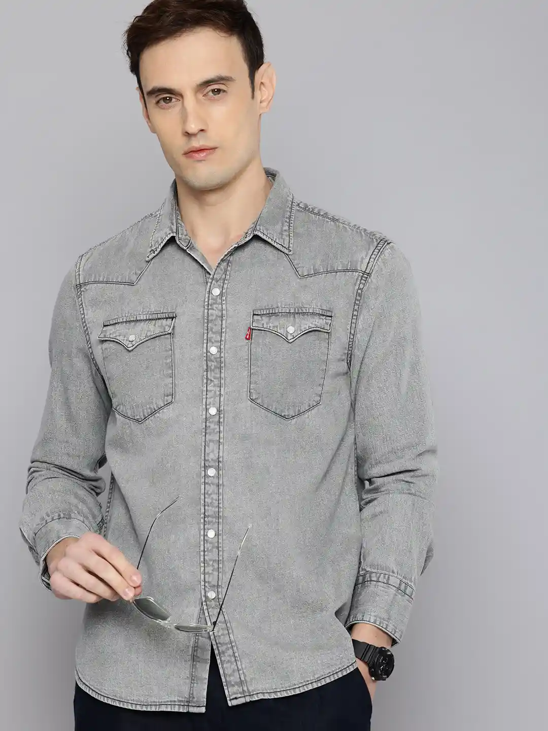Buy Levis Pure Cotton Slim Fit Chambray Casual Shirt Shirts for