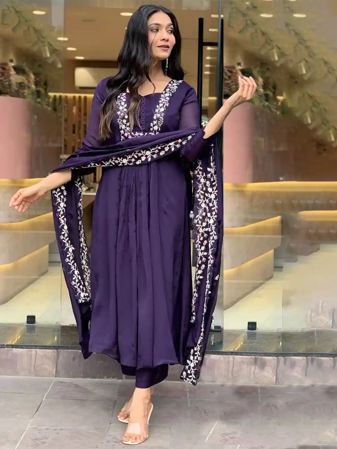 Anarkali Suit Jabong Party Wear Suits Party Wear Myntra Punjabi