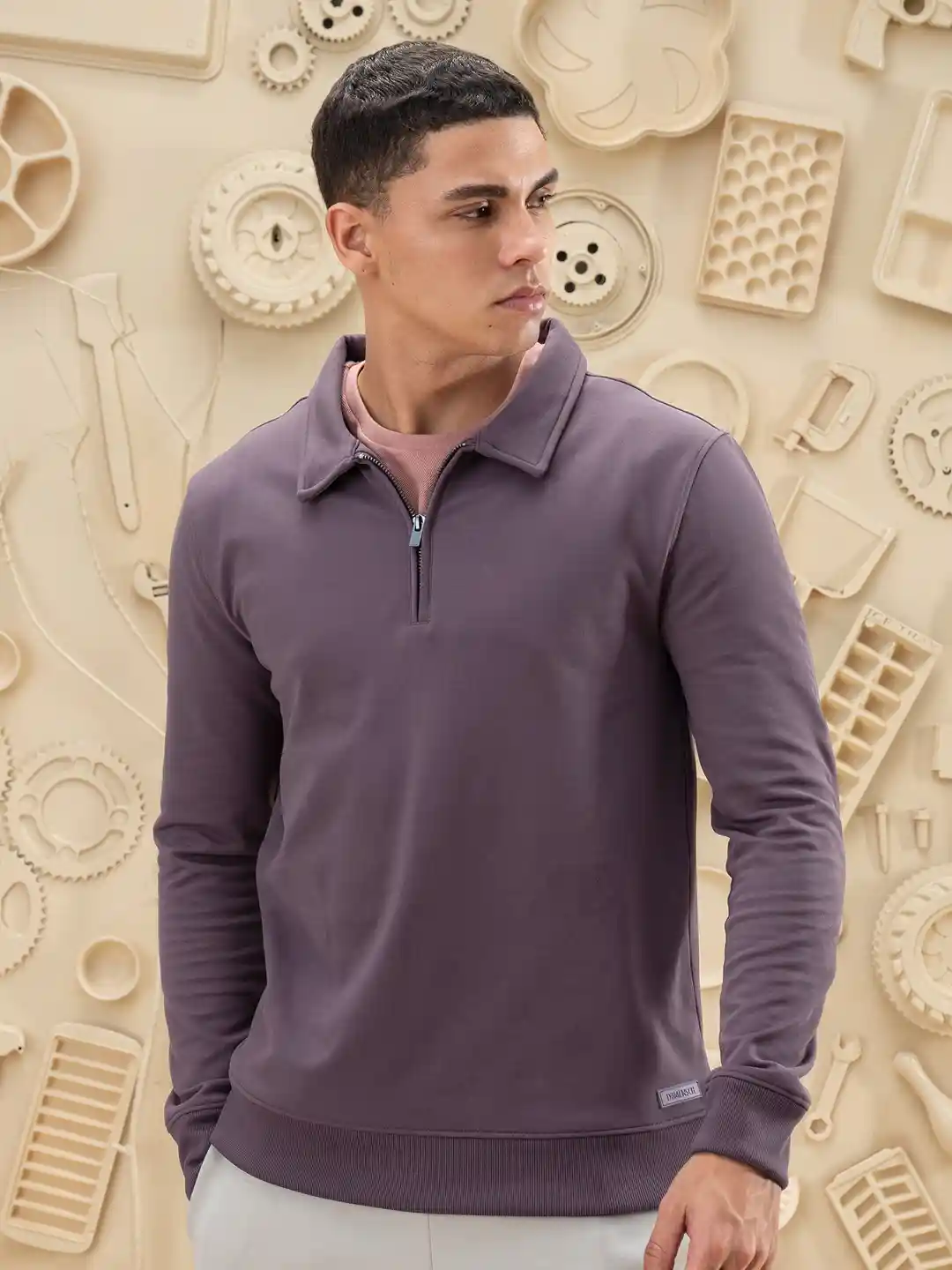 DAMENSCH Men Shirt Collar Long Sleeve Sweatshirt