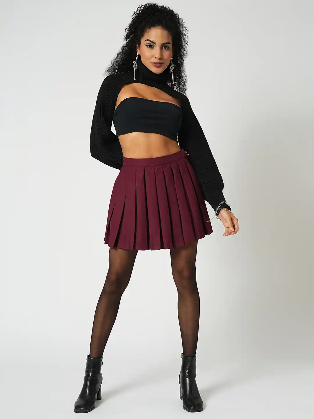 Globus High-Rise Korean Pleated Mini Tennis Skirt