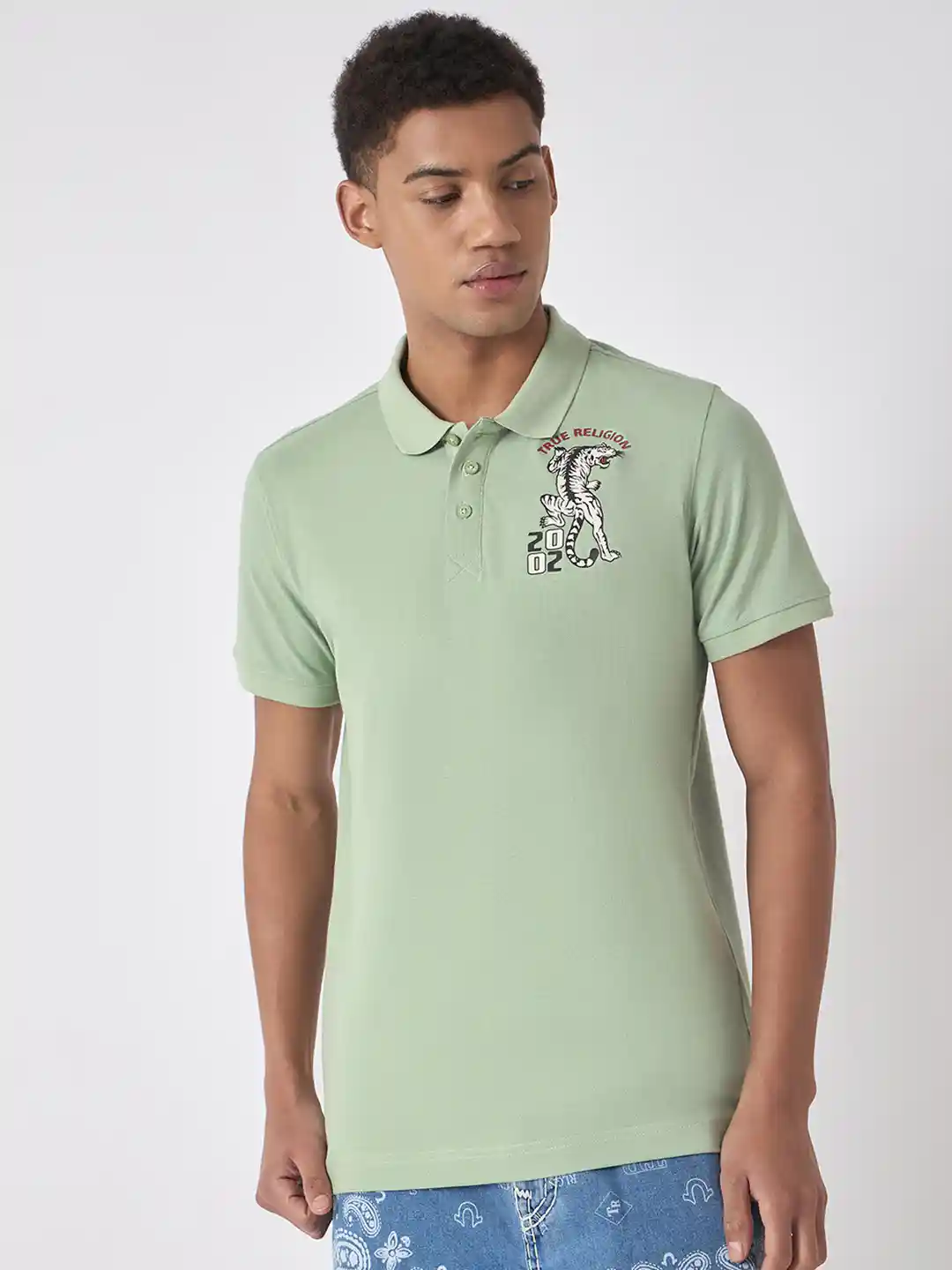 Buy True Religion Men Polo Collar Pure Cotton T-shirt Tshirts