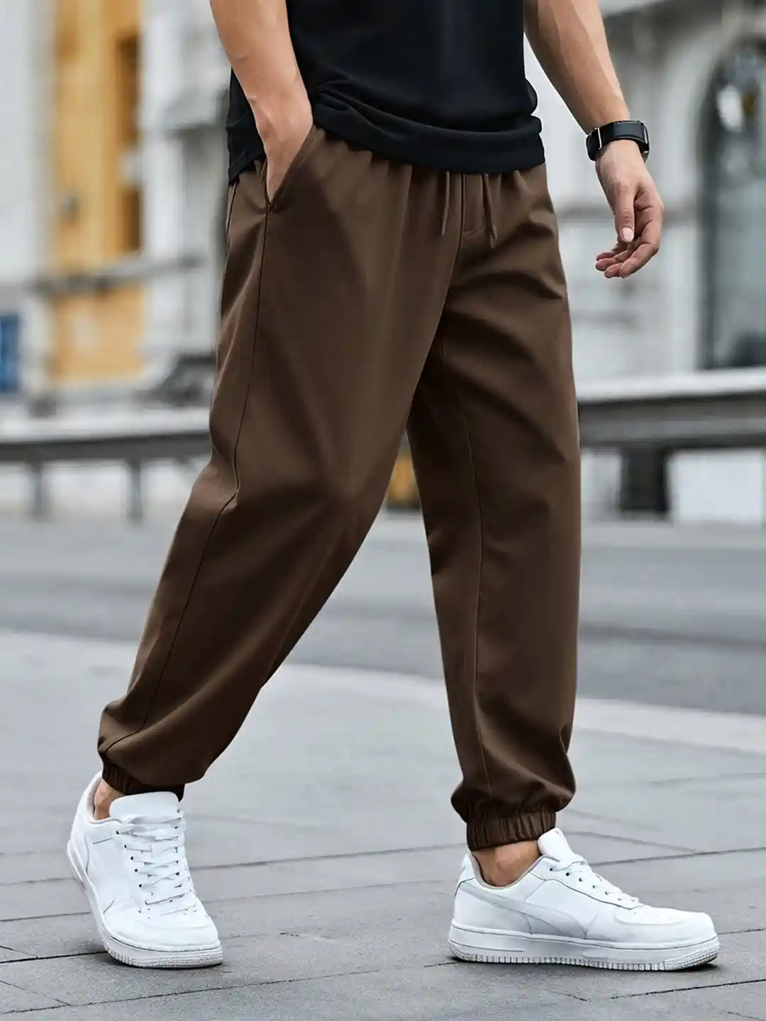 thumbnail image 2 of Drawstring Waist Cargo Pants Men's Fleece Cargo Sweatpants - Big & Tall Open Bottom Joggers With Pockets For Athletic Wear Big Tall Sweatpants 2 of 13