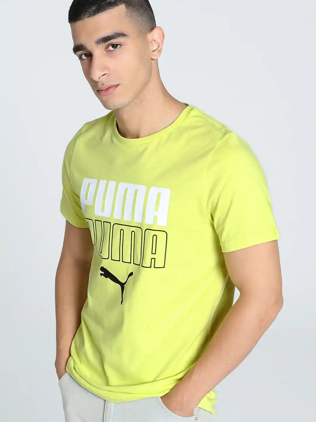 Puma Men Printed Cotton Slim Fit T-Shirt