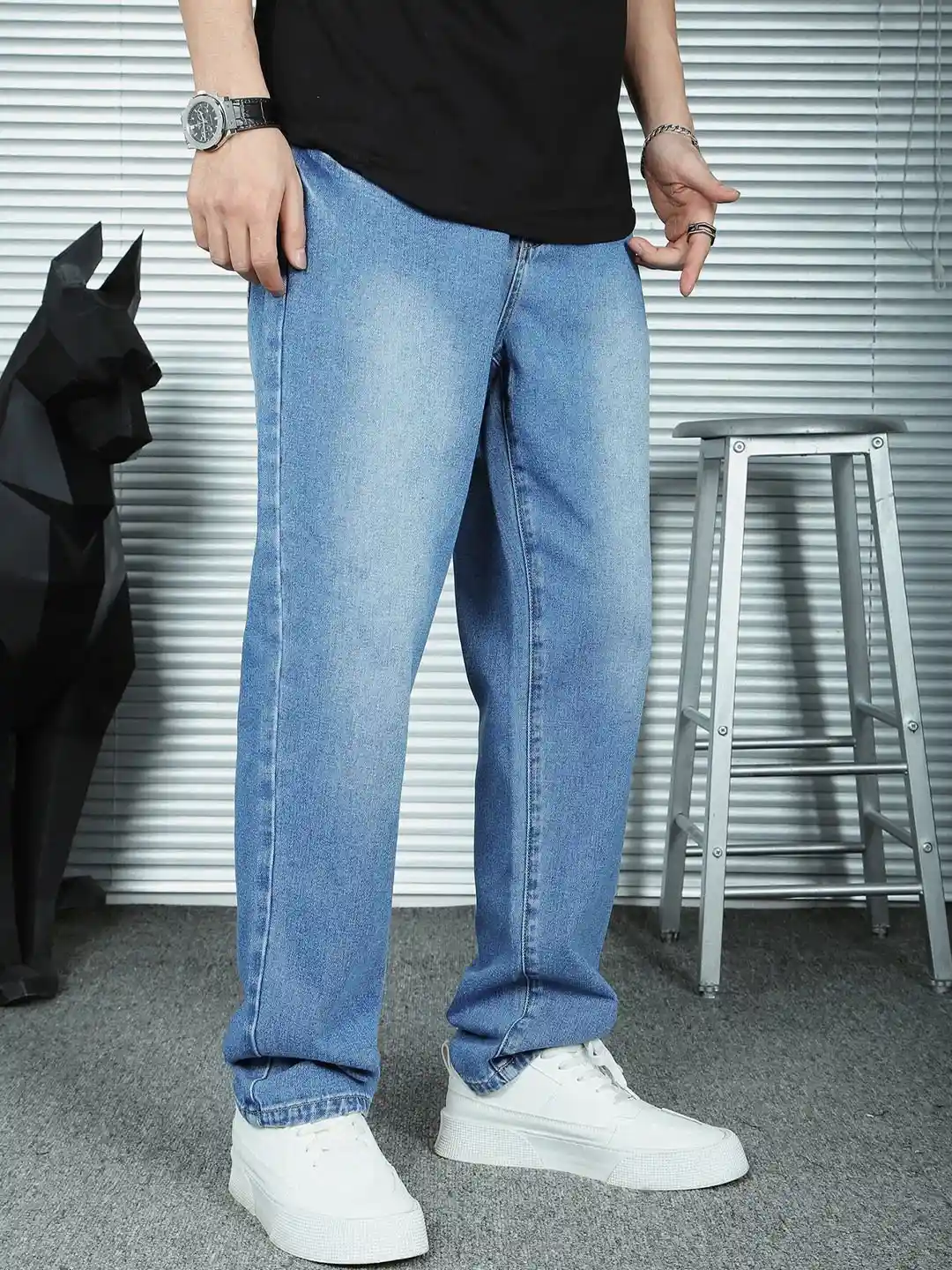 DENIMLOOK Men Relaxed Fit Stretchable Baggy Jeans