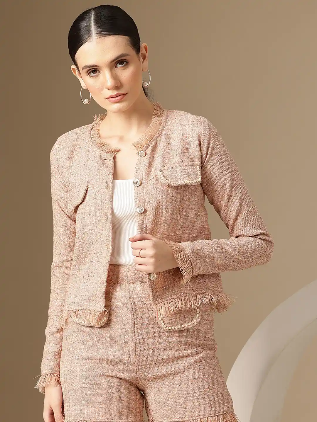 Buy Chemistry Tweed Crop Casual Blazer Blazers for Women