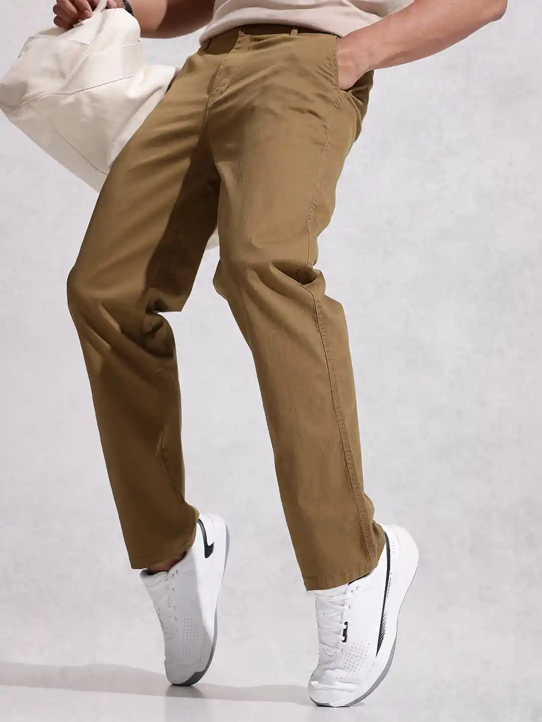Buy WROGN Men Loose Fit Pleated Chinos Trousers Trousers for Men