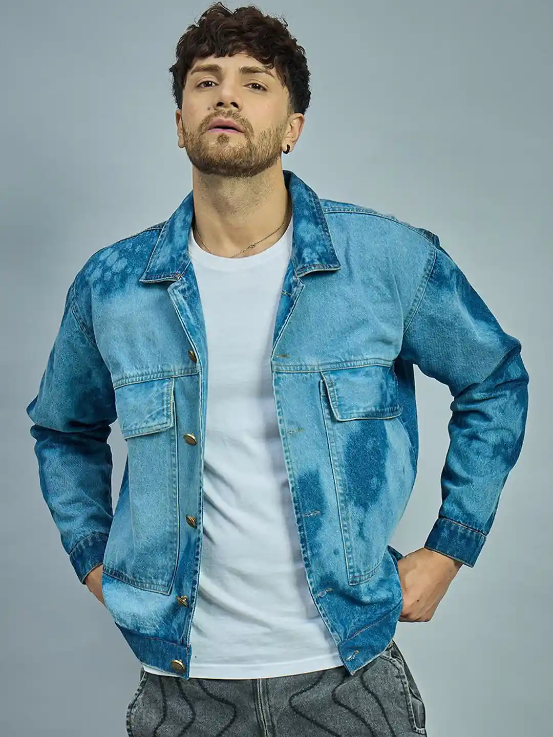 Buy FUGAZEE Men Washed Crop Denim Jacket - Jackets for Men