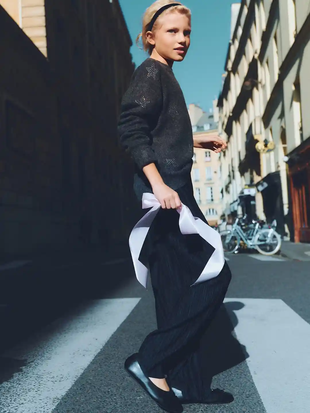 Mango Kids Girls Accordion Pleated Culottes Trousers