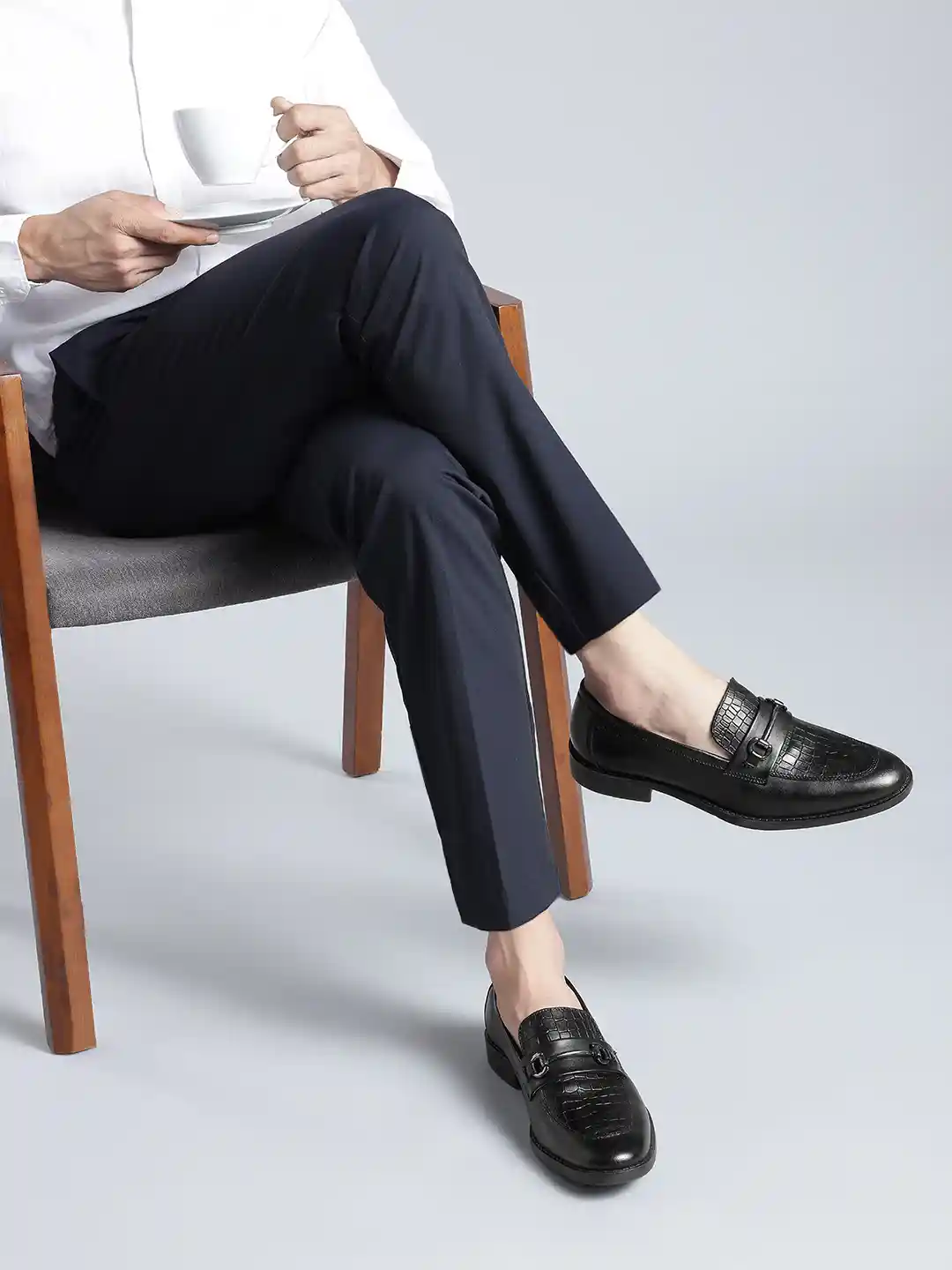 Buy Kenneth Cole Men Formal Leather Croc Textured Slip On Shoes