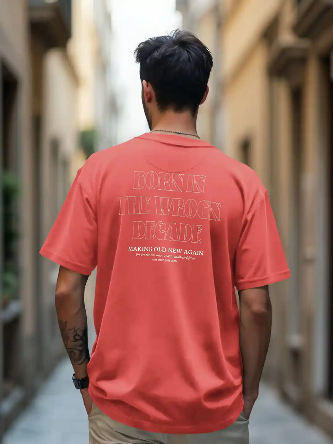 Buy WROGN Pure Cotton Typography Printed Oversized T-shirt