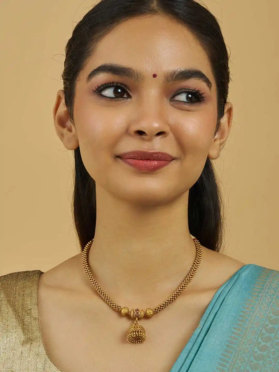 Buy Kushal's Fashion Jewellery Gold-Plated Antique Necklace