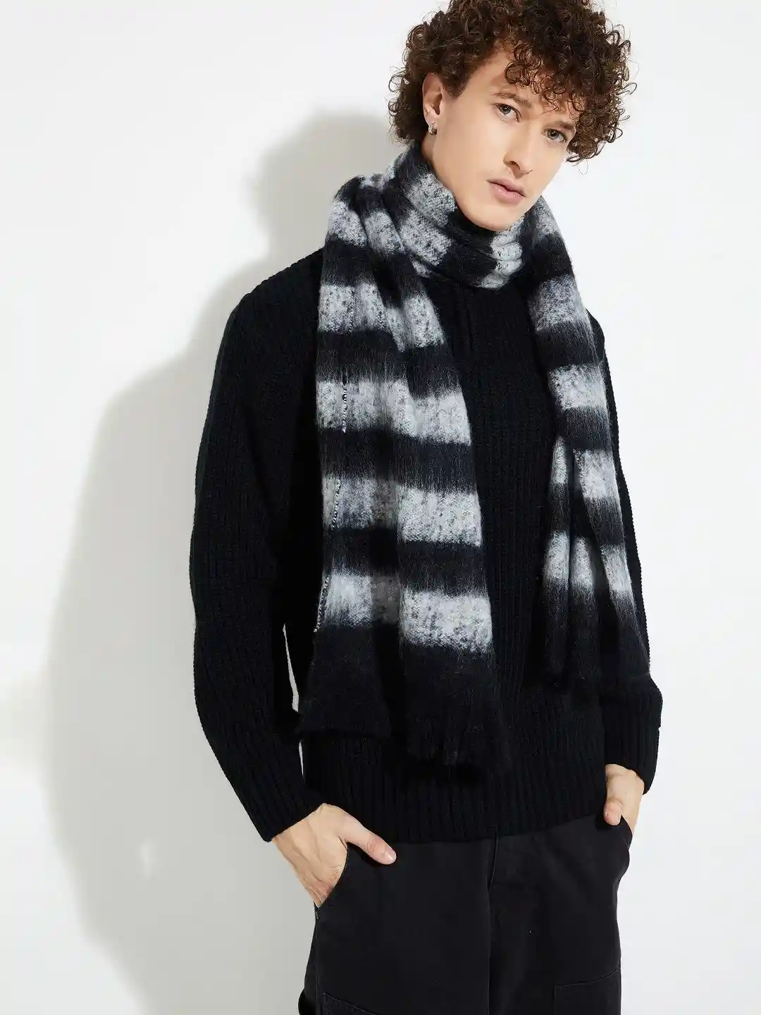 Buy max Men Striped Acrylic Mufflers Mufflers for Men 31939359 - Main Image
