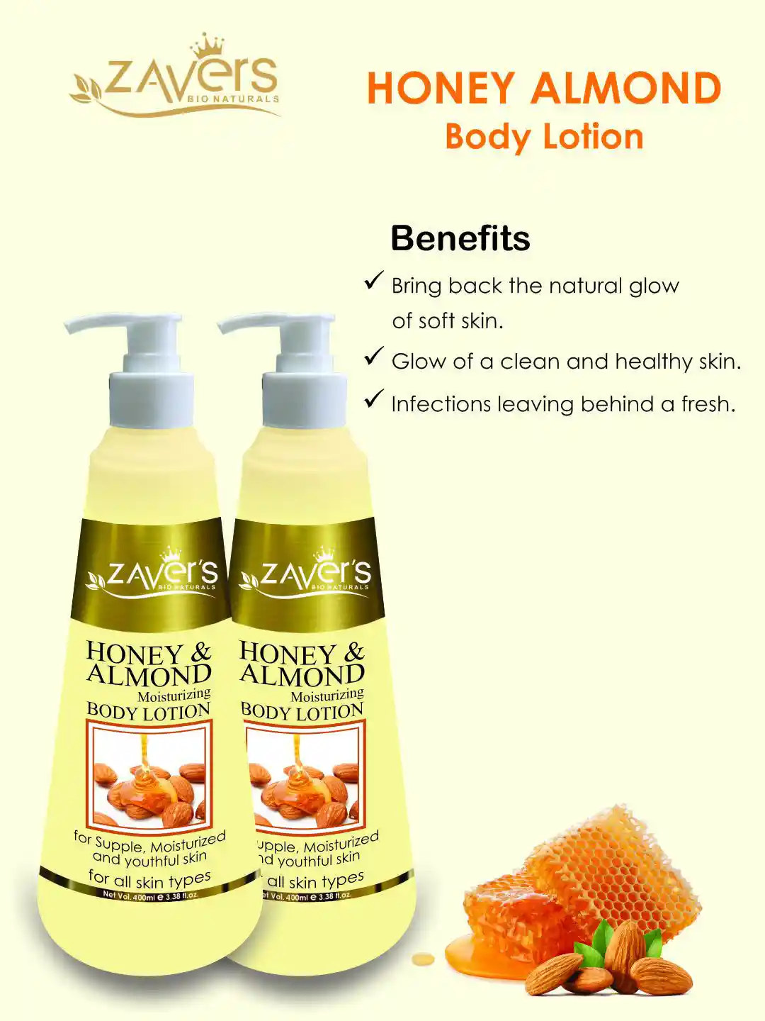 ACCHE LOTION H 100ml 3本セット Buy Zavers Set Of 2 Honey & Almond Moisturising Body Lotion - 400