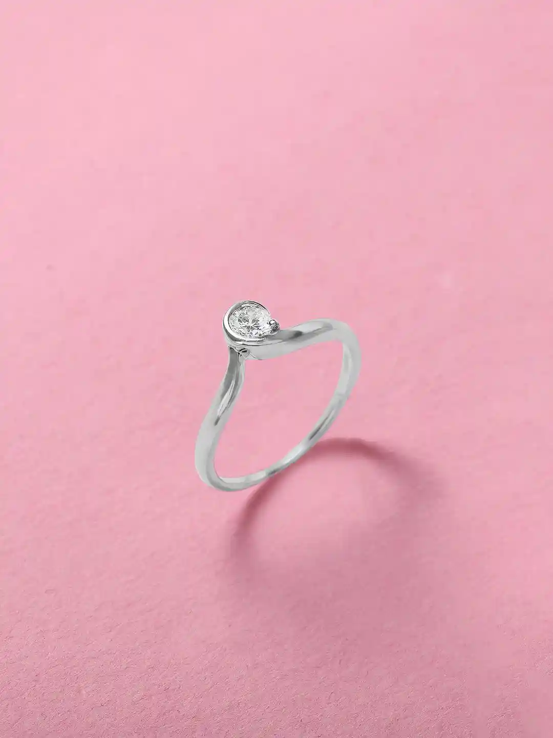 Buy Mia by Tanishq Curved Elegance 925 Sterling Silver Finger Ring