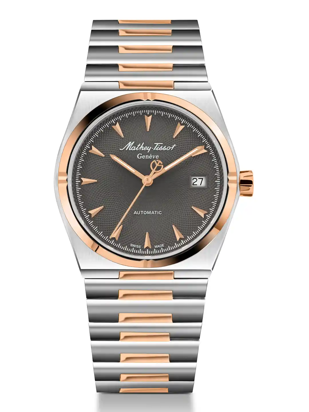 Mathey-Tissot Men Textured Swiss Made Zeus Grey Dial Automatic Watch For  Men H118ATRS