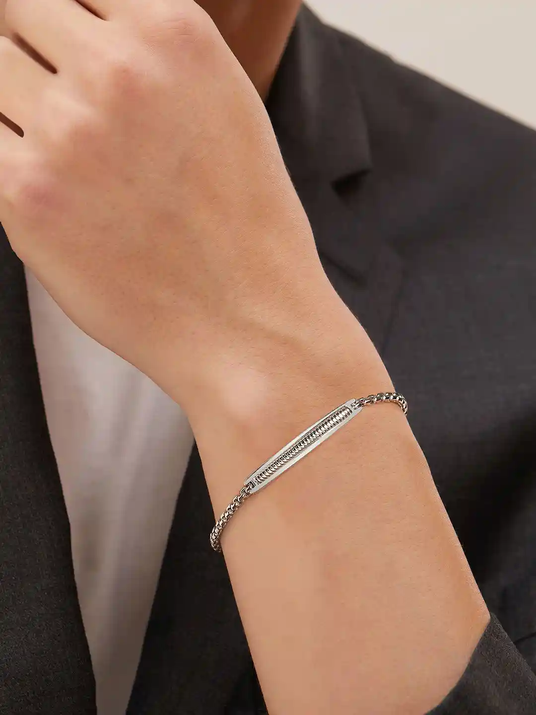 Buy Mia by Tanishq Sleek Statement 925 Sterling Silver Bracelet