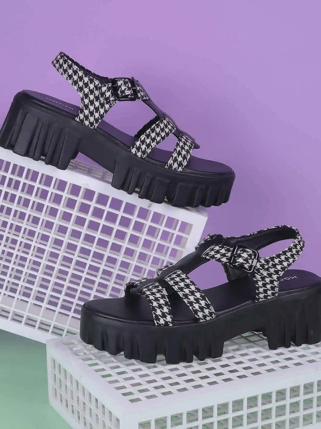 Mochi Women Open Toe Backstrap Block Heel Sandals