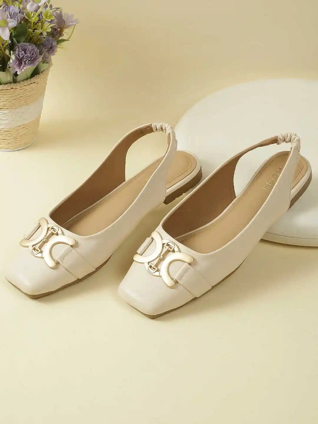 Buy Mochi Women Square Toe Ballerinas with Bows Flats Ballerinas